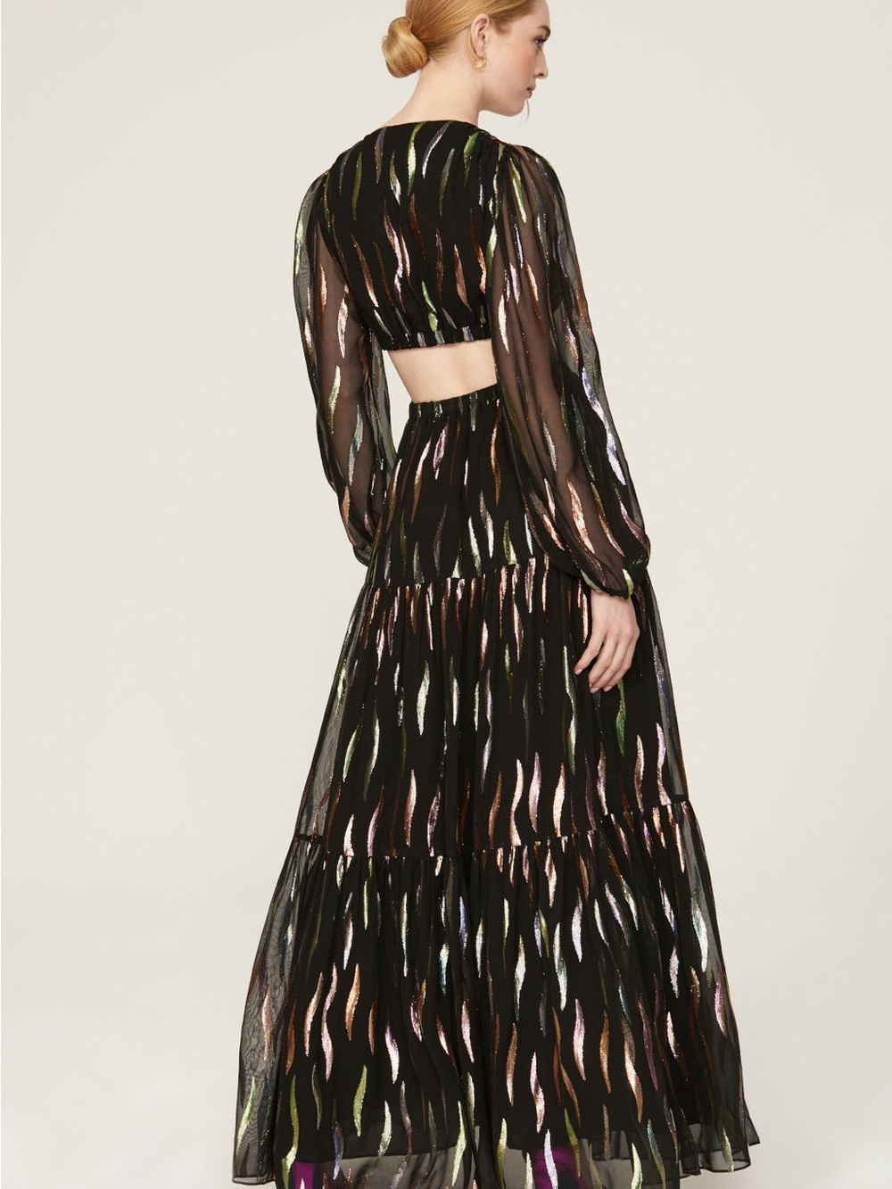 Black Multicolor Cutout Maxi Dress - Picture 3 of 5